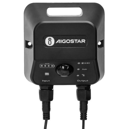 Aigostar - LED solarlampe med sensor 2xLED/35W/12V 6000 mAh 6500K IP65 Ø 15 cm + fjernbetjening