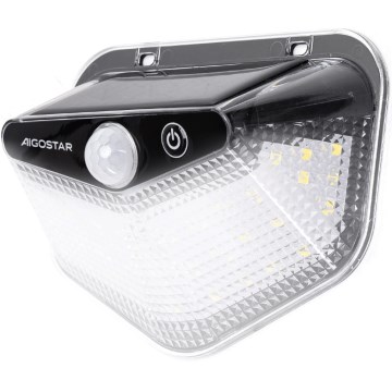 Aigostar - LED solarlampe med sensor LED/3,7V 6500K 500 mAh IP65 sort