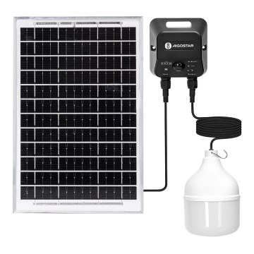 Aigostar - LED solarlampe med sensor LED/70W/12V 6000 mAh 6500K IP65 Ø 12 cm + fjernbetjening