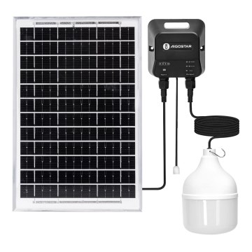 Aigostar - LED solarlysekrone LED/70W/12V 6000 mAh 6500K IP65 Ø 12 cm + fjernbetjening