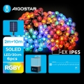 Aigostar - LED solcelle dekorationskæde 50xLED/8 funktioner 12m IP65 multicolor 800 mAh