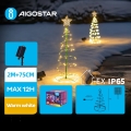 Aigostar - LED Solcelle juledekoration LED/0,26W/3,7V 75cm IP65 varm hvid
