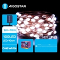 Aigostar - LED Solcelle julelyskæde 100xLED/8 funktioner 12m IP65 800 mAh kold hvid