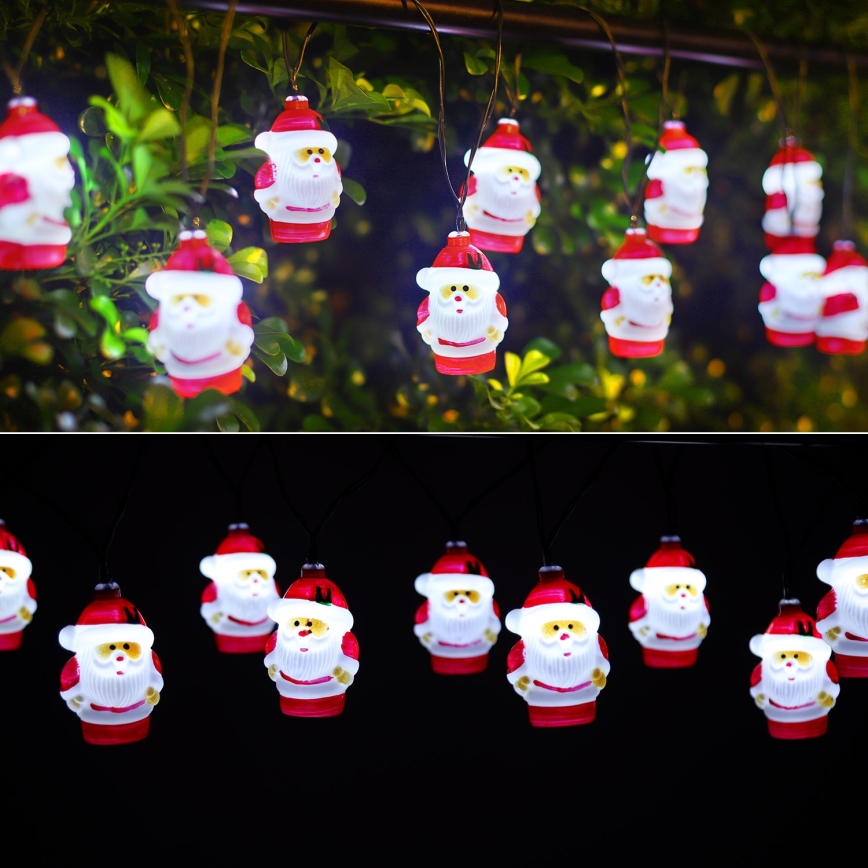 Aigostar - LED solcelledrevet julelyskæde 10xLED/3,8 m IP44 kølig hvid 400 mAh