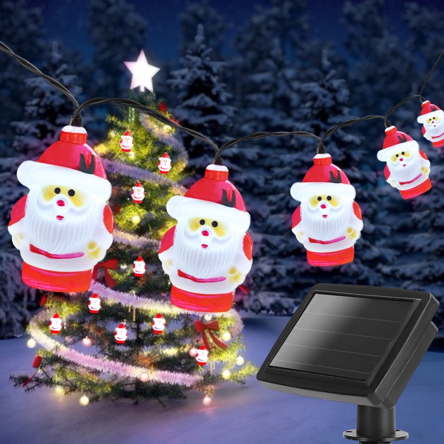 Aigostar - LED solcelledrevet julelyskæde 10xLED/3,8 m IP44 kølig hvid 400 mAh