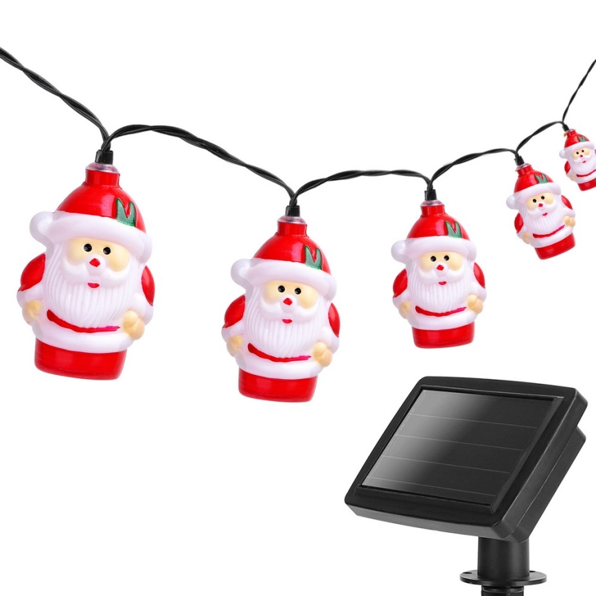 Aigostar - LED solcelledrevet julelyskæde 10xLED/3,8 m IP44 kølig hvid 400 mAh