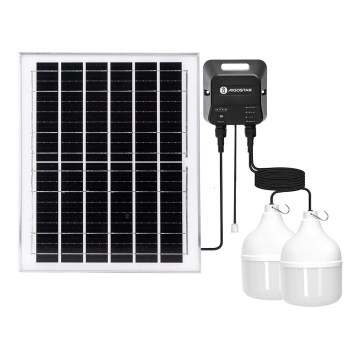 Aigostar - LED solcelle-lysekrone 2x LED/70W/12V 12000 mAh 6500K IP65 Ø 12 cm + fjernbetjening