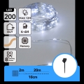 Aigostar - LED solcelle-lyskæde 200 LED / 8 funktioner 22 m IP65 kold hvid 800 mAh