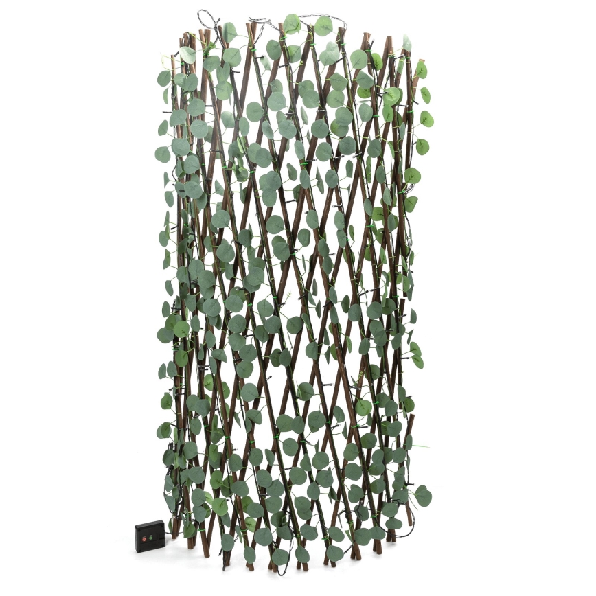 Aigostar - LED solcelledrevet dekoration 148xLED/2x1,2m IP65 300 mAh varm hvid eukalyptus