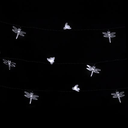 Aigostar - LED solcelledrevet lyskæde 50 LED/8 funktioner 10 m 800 mAh IP65 kølig hvid