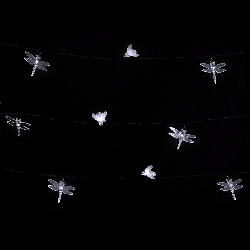 Aigostar - LED solcelledrevet lyskæde 50 LED/8 funktioner 10 m 800 mAh IP65 kølig hvid