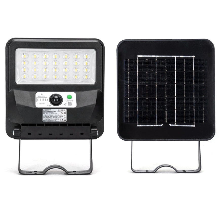 Aigostar - LED solcelledrevet gadelampe med sensor LED/50W/3,2V 1000mAh 6500K + fjernbetjening