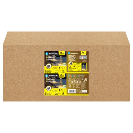 Aigostar - LED solcelledrevet juledekoration LED/0,59W/3,7V 100 cm IP65 130 mAh varmhvid