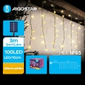 Aigostar - LED solcelledrevet julelyskæde 100 x LED / 8 funktioner 8 x 0,4 m IP65 varm hvid 800 mAh
