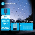 Aigostar - LED solcelledrevet julelyskæde 100xLED/8 funktioner 4,5x1,5m IP65 kold hvid