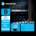 Aigostar - LED solcelledrevet julelyskæde 100xLED/8 funktioner 4x1m 800 mAh IP65 kold hvid