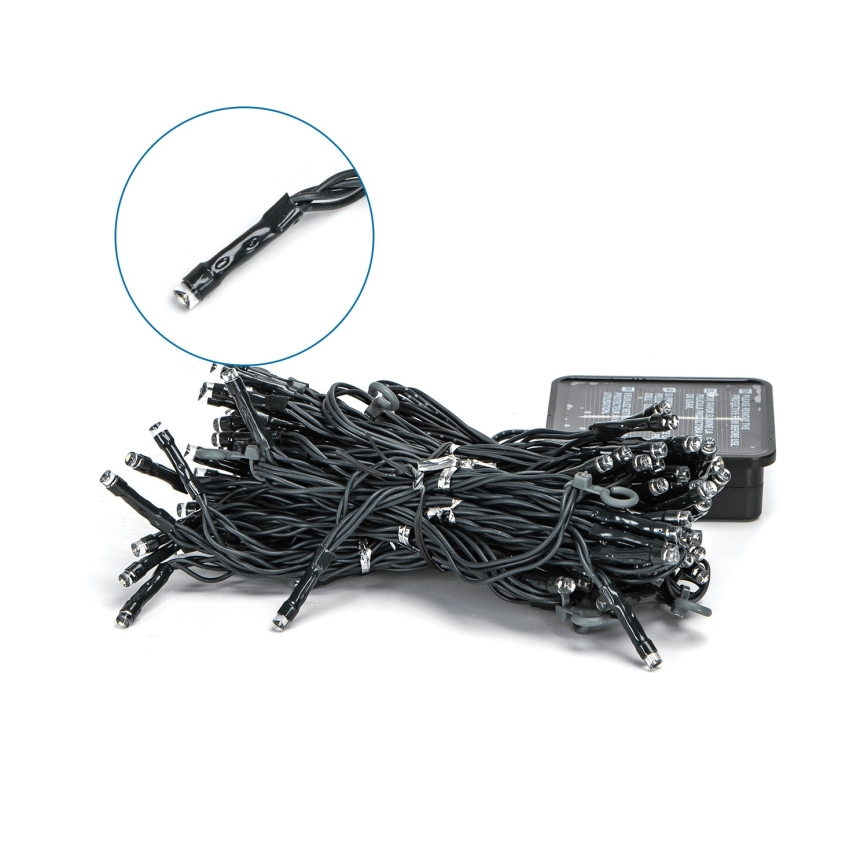 Aigostar - LED solcelledrevet julelyskæde 100xLED/8 funktioner 4x1m 800 mAh IP65 kold hvid