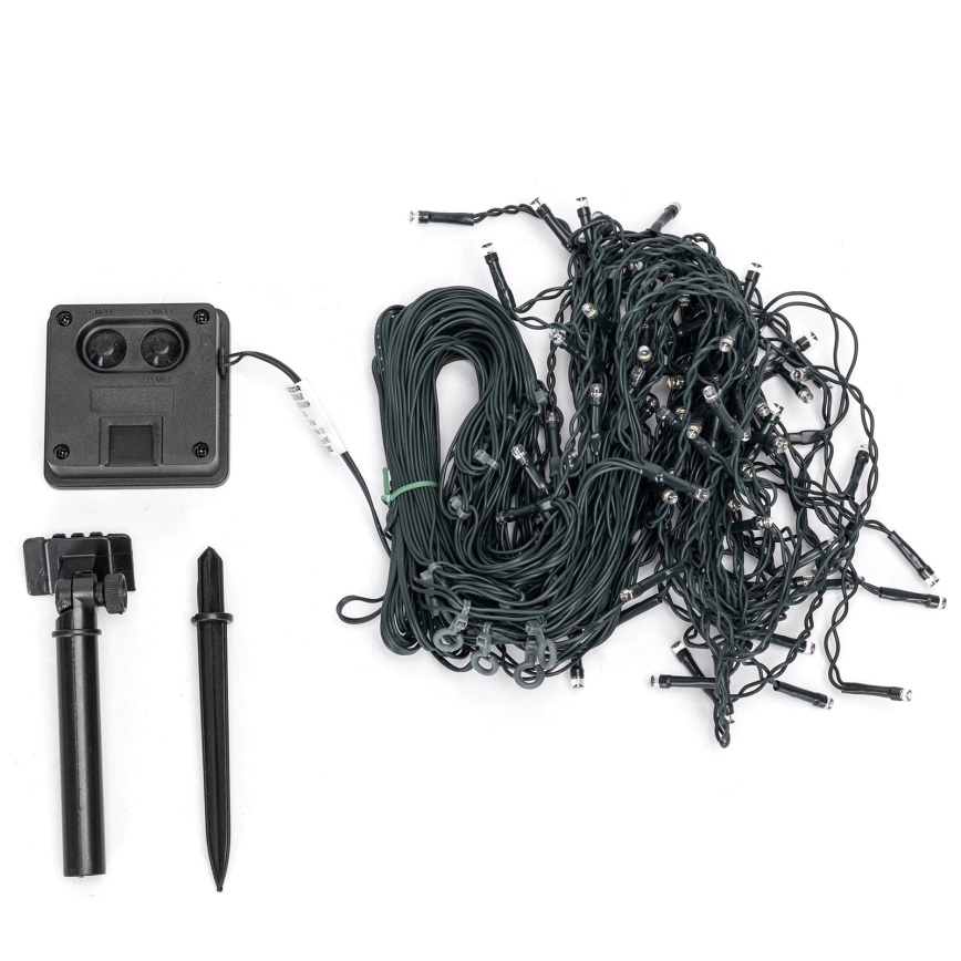 Aigostar - LED solcelledrevet julelyskæde, 100 LED, 8 funktioner, 8 x 0,6 m, 800 mAh, IP65, multifarvet