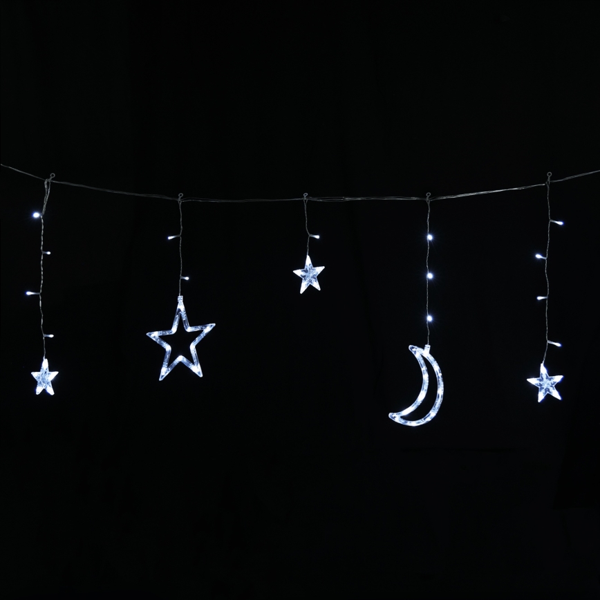 Aigostar - LED solcelledrevet julelyskæde 120 x LED / 8 funktioner 3 x 0,6 m 500 mAh IP65 kold hvid