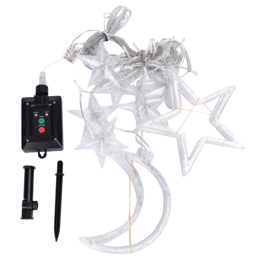 Aigostar - LED solcelledrevet julelyskæde 120 LED/8 funktioner 3 x 0,6 m 500 mAh IP65 varm hvid