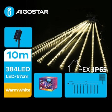 Aigostar - LED solcelledrevet julelyskæde 384xLED/13m 1200 mAh IP65 varm hvid