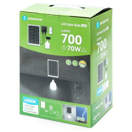 Aigostar - LED solarlysekrone LED/70W/12V 6000 mAh 6500K IP65 Ø 12 cm + fjernbetjening