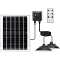 Aigostar - LED solcelledrevet lysekrone med sensor 2x LED / 70W / 12V 12000 mAh 6500K IP65 Ø 23,5 cm + fjernbetjening