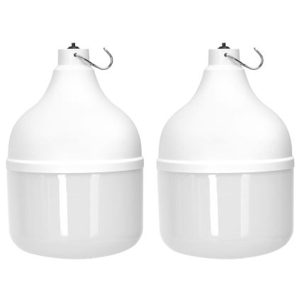 Aigostar - LED solcelledrevet lysekrone med sensor 2xLED/70W/12V 12000 mAh 6500K IP65 Ø 12 cm + fjernbetjening
