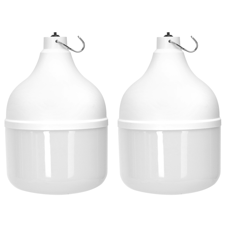 Aigostar - LED solcelledrevet lysekrone med sensor 2xLED/70W/12V 12000 mAh 6500K IP65 Ø 12 cm + fjernbetjening