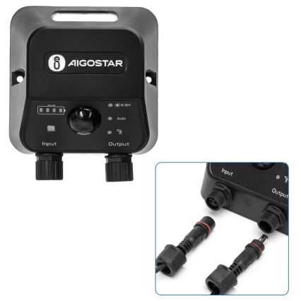 Aigostar - solcelledrevet LED-lysekrone med sensor LED/35W/12V 3000 mAh 6500K IP65 Ø 10 cm + fjernbetjening