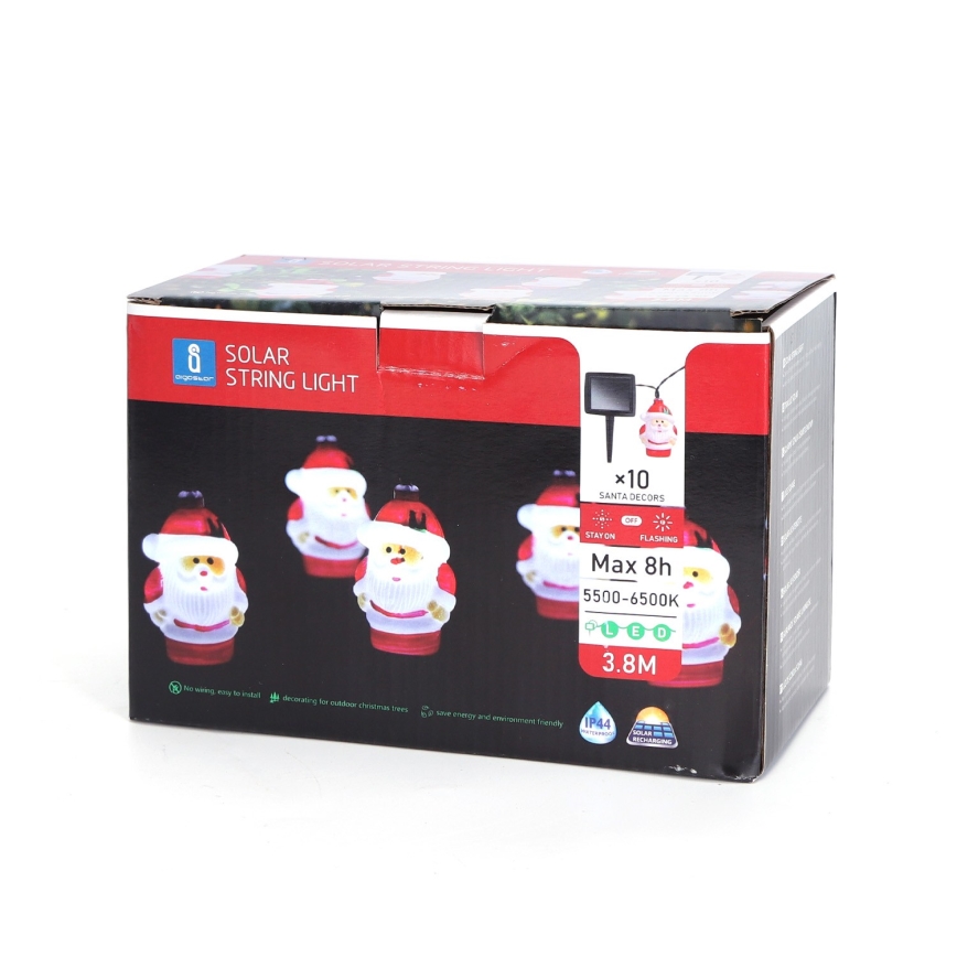 Aigostar - LED solcelle-lyskæde 10xLED/3,8 m IP44 kold hvid 400 mAh