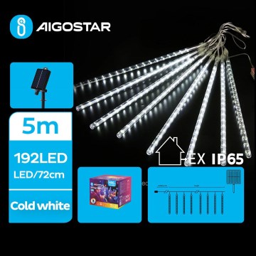 Aigostar - LED solcelledrevet lyskæde 192xLED/8m IP65 1200 mAh kold hvid