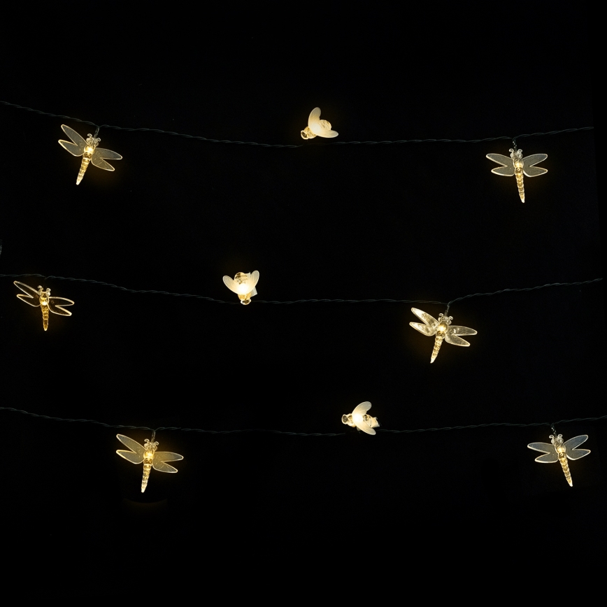 Aigostar - LED solcelledrevet dekorationskæde 50xLED/8 funktioner 10 m 800 mAh IP65 varm hvid