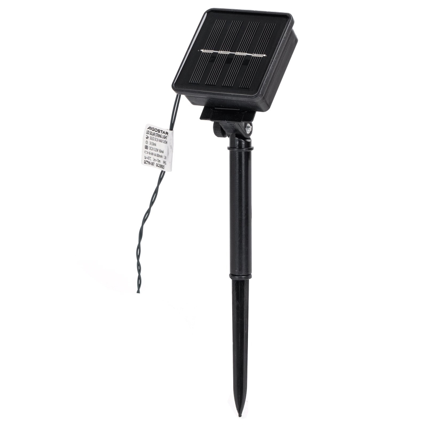 Aigostar - LED solcelle-lyskæde 50xLED/8 funktioner 12m 800mAh IP65 varm hvid