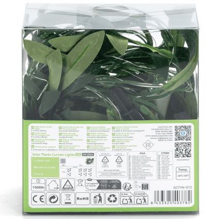Aigostar - LED Solcellekæde 70xLED/4x1m IP65 300 mAh varm hvid olive