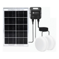 Aigostar - LED solcellelampe 2xLED/35W/12V 6000 mAh 6500K IP65 Ø 16,8 cm + fjernbetjening