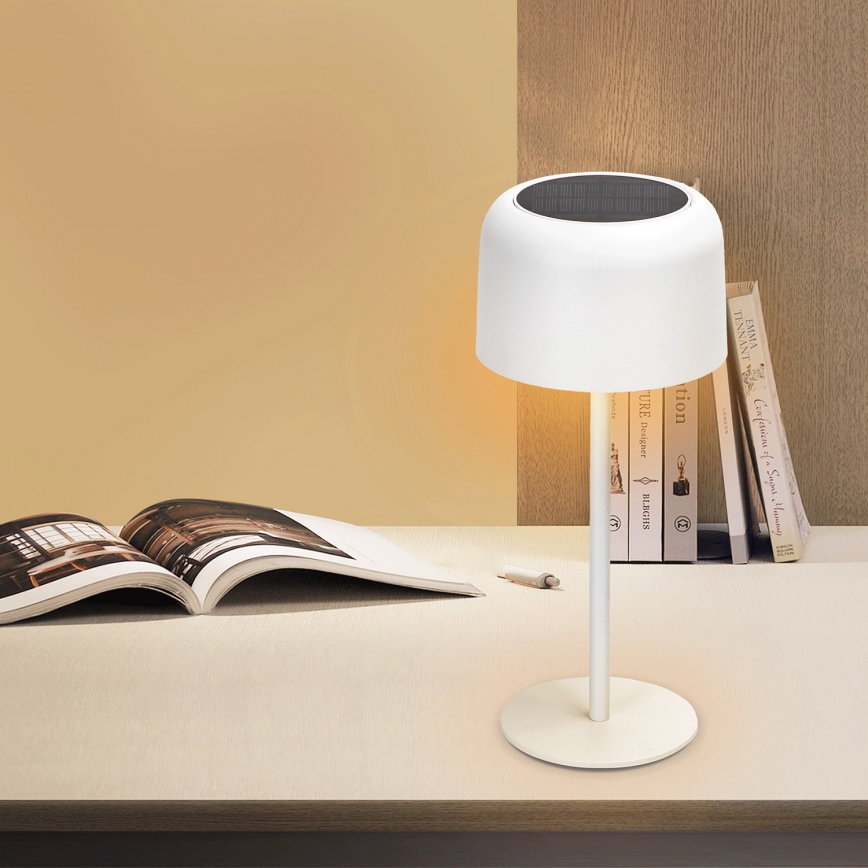 Aigostar - Soldrevet LED bordlampe dæmpbar og genopladelig LED/3W/5V 2200 mAh hvid IP54