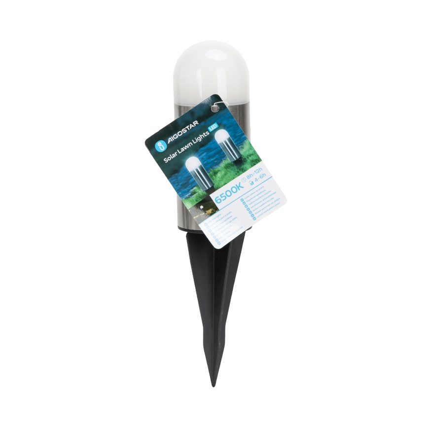 Aigostar - LED solcellelampe LED/0,006W/1,2V 20cm mat krom 40 mAh 6500K IP44