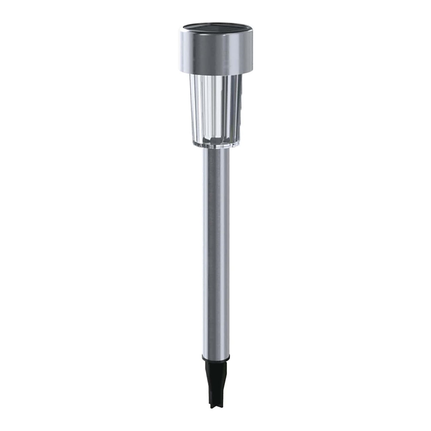 Aigostar - LED solcellelampe LED/0,006W/1,2V 29,5 cm 40 mAh mat krom 6500K IP44