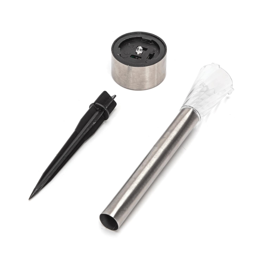 Aigostar - LED solcellelampe LED/0,006W/1,2V 40 mAh 29,5 cm mat krom 6500K IP44