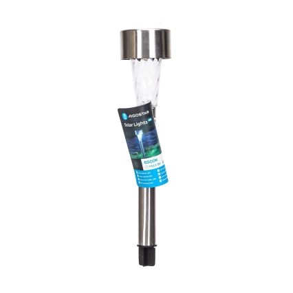 Aigostar - LED solcellelampe LED/0,006W/1,2V 40 mAh 29,5 cm mat krom 6500K IP44
