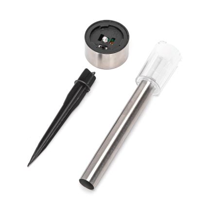 Aigostar - LED solcellelampe LED/0,006W/1,2V 29,5 cm 40 mAh mat krom 6500K IP44