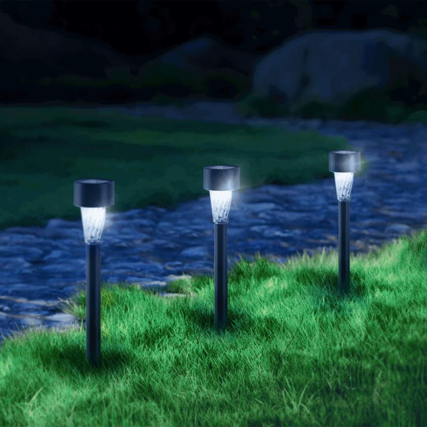 Aigostar - LED solcellelampe LED/0,006W/1,2V 40 mAh 29,5 cm sort 6500K IP44
