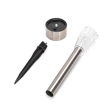 Aigostar - LED solcellelampe LED/0,006W/1,2V 40 mAh 29,7 cm mat krom 6500K IP44
