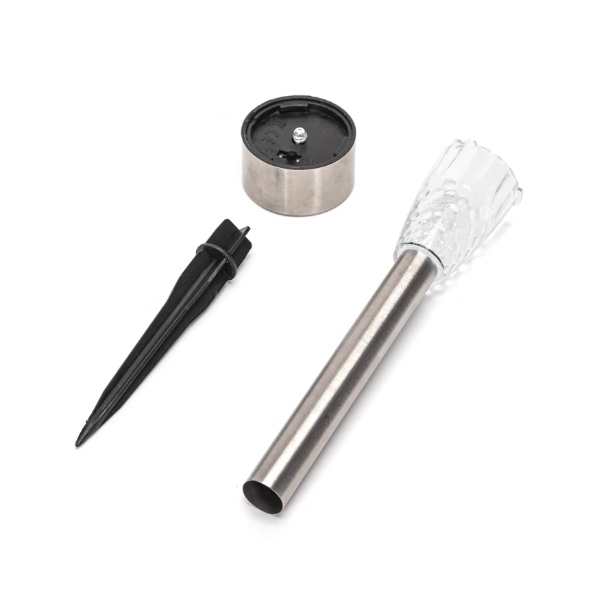 Aigostar - LED solcellelampe LED/0,006W/1,2V 40 mAh 29,7 cm mat krom 6500K IP44