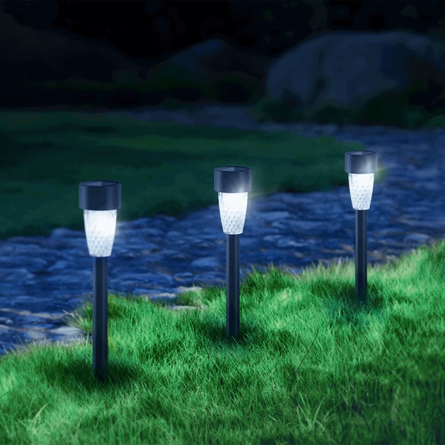 Aigostar - LED solcellelampe LED/0,006W/1,2V 40 mAh 29,7 cm sort 6500K IP44