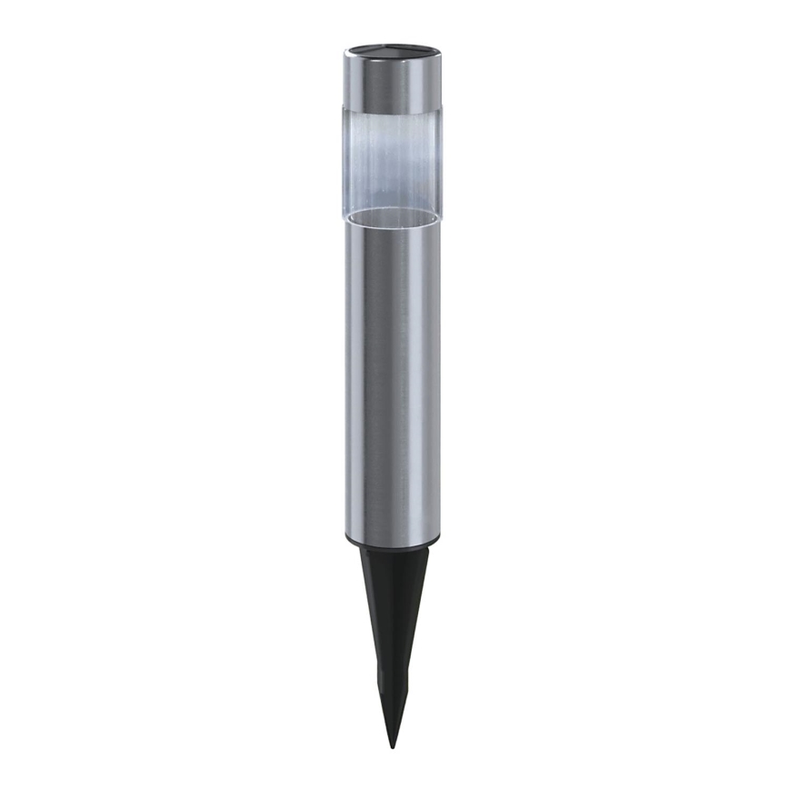 Aigostar - LED solcellelampe LED/0,006W/1,2V 31,5 cm 100 mAh mat krom 6500K IP44