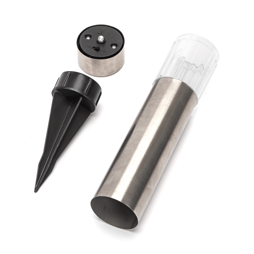 Aigostar - LED solcellelampe LED/0,006W/1,2V 31,5 cm 100 mAh mat krom 6500K IP44