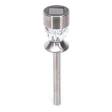 Aigostar - LED solcellelampe LED/0,006W/1,2V 35,5 cm mat krom 2700K IP44 100 mAh