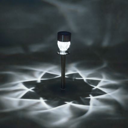 Aigostar - LED solcellelampe LED/0,006W/1,2V 35,5cm mat krom 100 mAh 3000K IP44